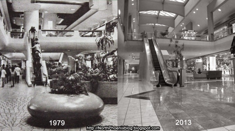 A then-and-now shot of Metrocenter Mall in 1979 and 2013.
