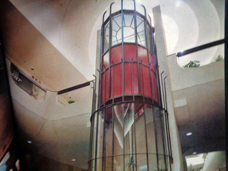 Elevator at Metrocenter Mall, Phoenix, 1974 magazine article