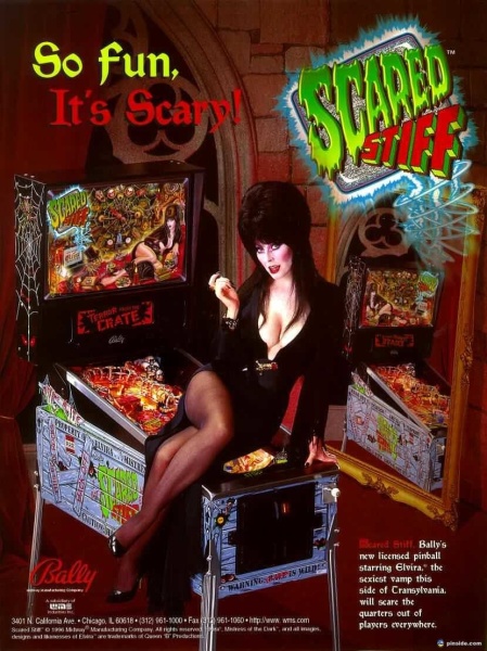 Bally & Elvira Scared Stiff Pinball Machine AD