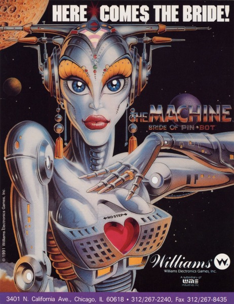 The Machine - Bride of Pin-Bot Williams Pinball Ad