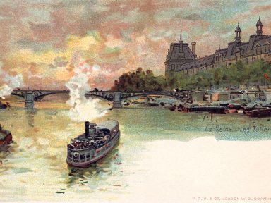La Seine, Paris vintage postcard