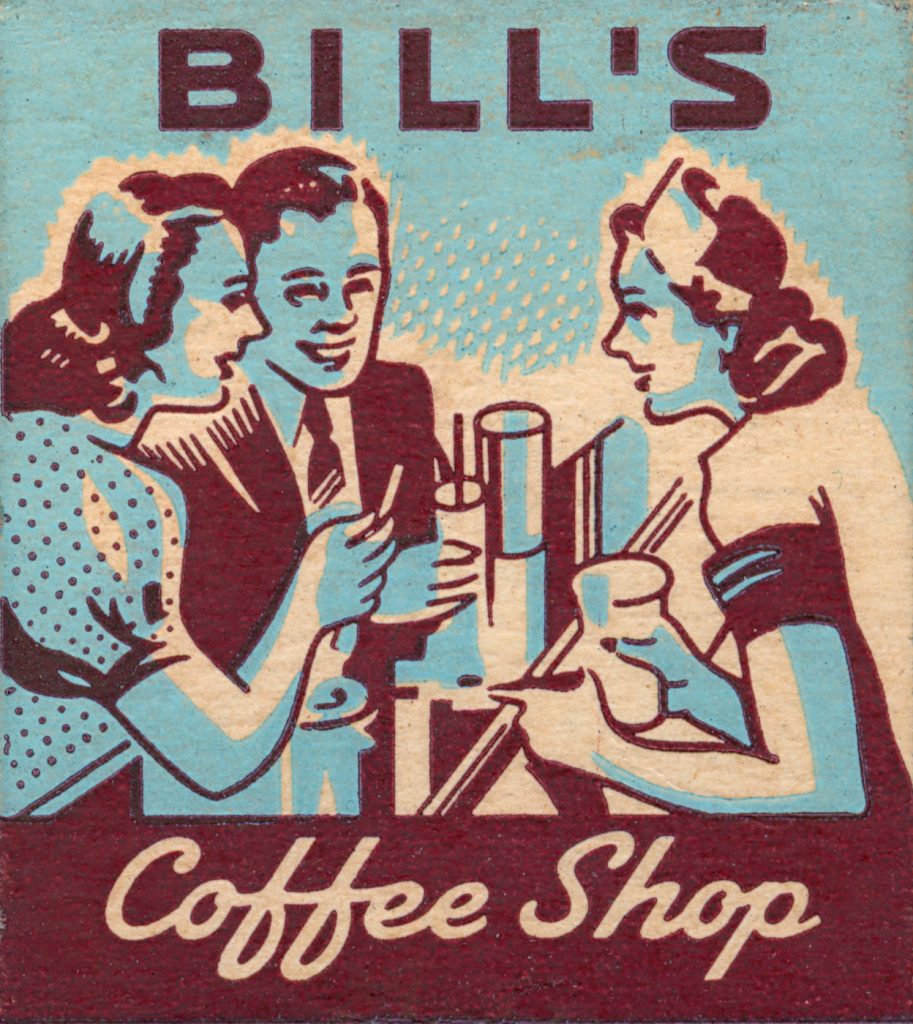 Bill's Coffee Shop & Soda Bar - Toronto, Canada - Matchbook (back) (from jericl cat via flickr)