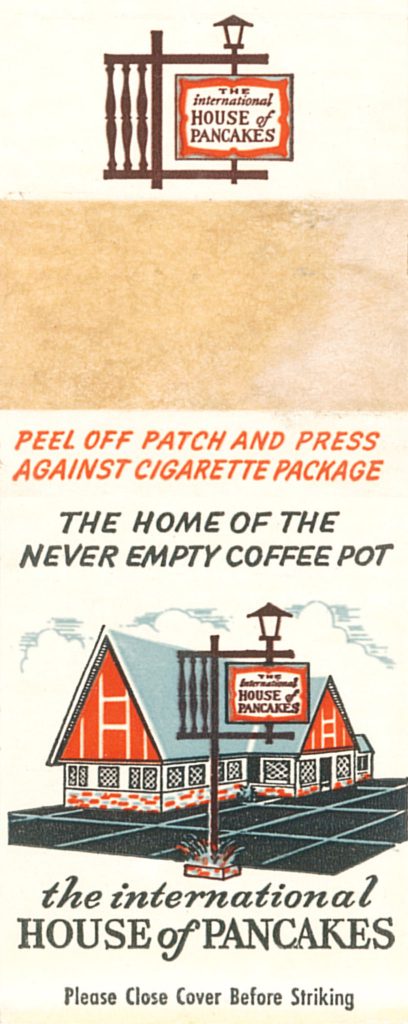 International House of Pancakes Matchbook (from jericl cat via flickr)