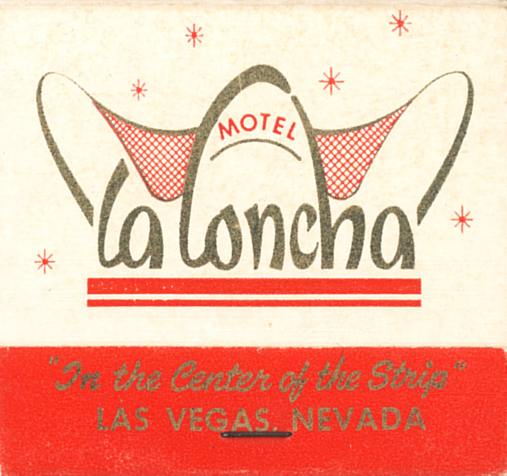 La Concha Motel, Las Vegas Matchbook (front) (from jericl cat via flickr)