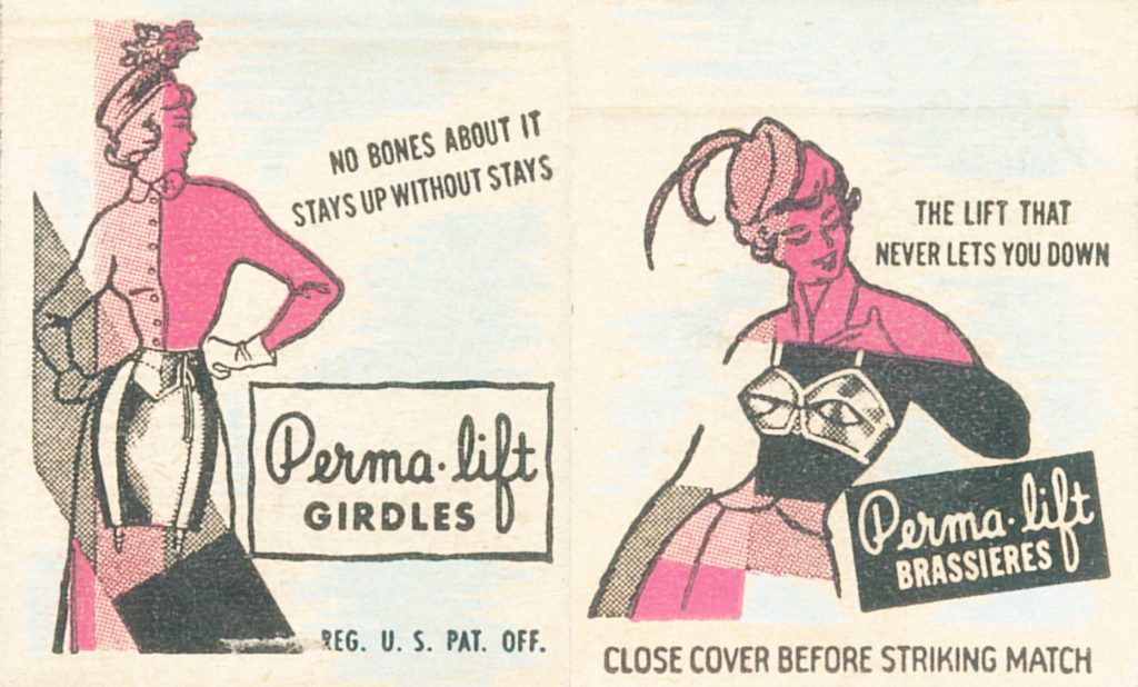 Perma-lift girdles and brassieres Matchbook (from jericl cat via flickr)