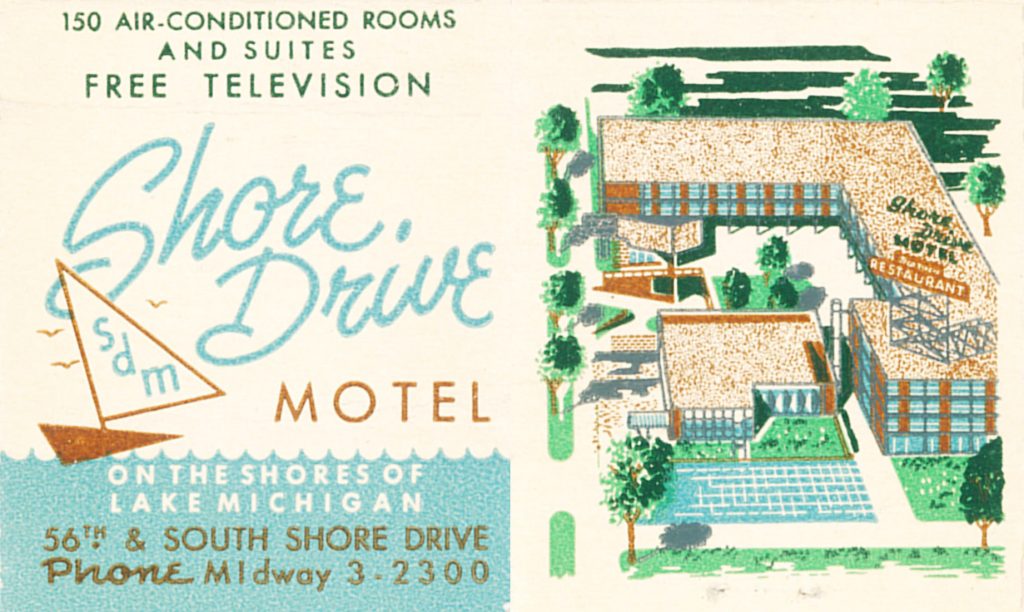 Shore Drive Motel, Chicago, Illinois Matchbook (from jericl cat via flickr)