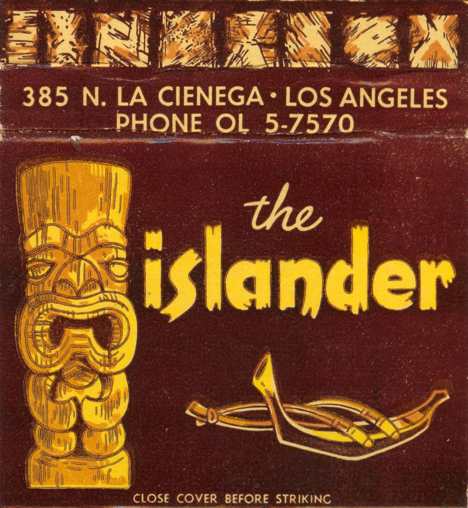 The Islander Bar & Restaurant - 385 North La Cienega Los Angeles, CA Matchbook 02 (from jericl cat via flickr)