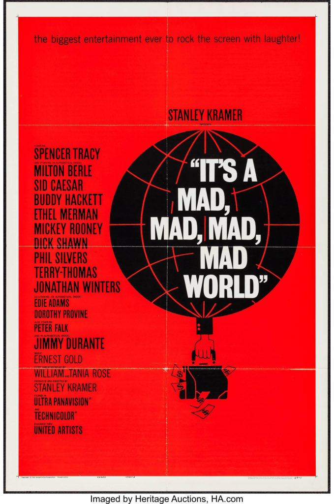 It's a Mad, Mad, Mad, Mad World Movie Poster (United Artists, 1963) - One Sheet - Artwork Saul Bass