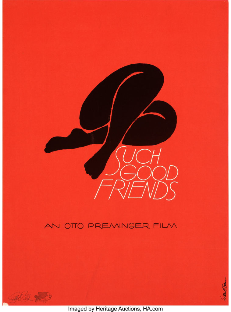 Such Good Friends Movie Poster by Saul Bass (Art Krebs Studio, 1971) - Signed Silk Screen Print