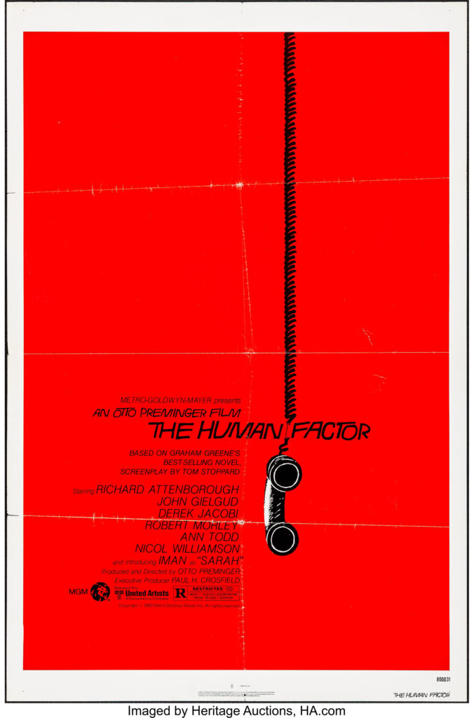 The Human Factor Movie Poster (United Artists, 1979) One Sheet - Saul Bass Artwork