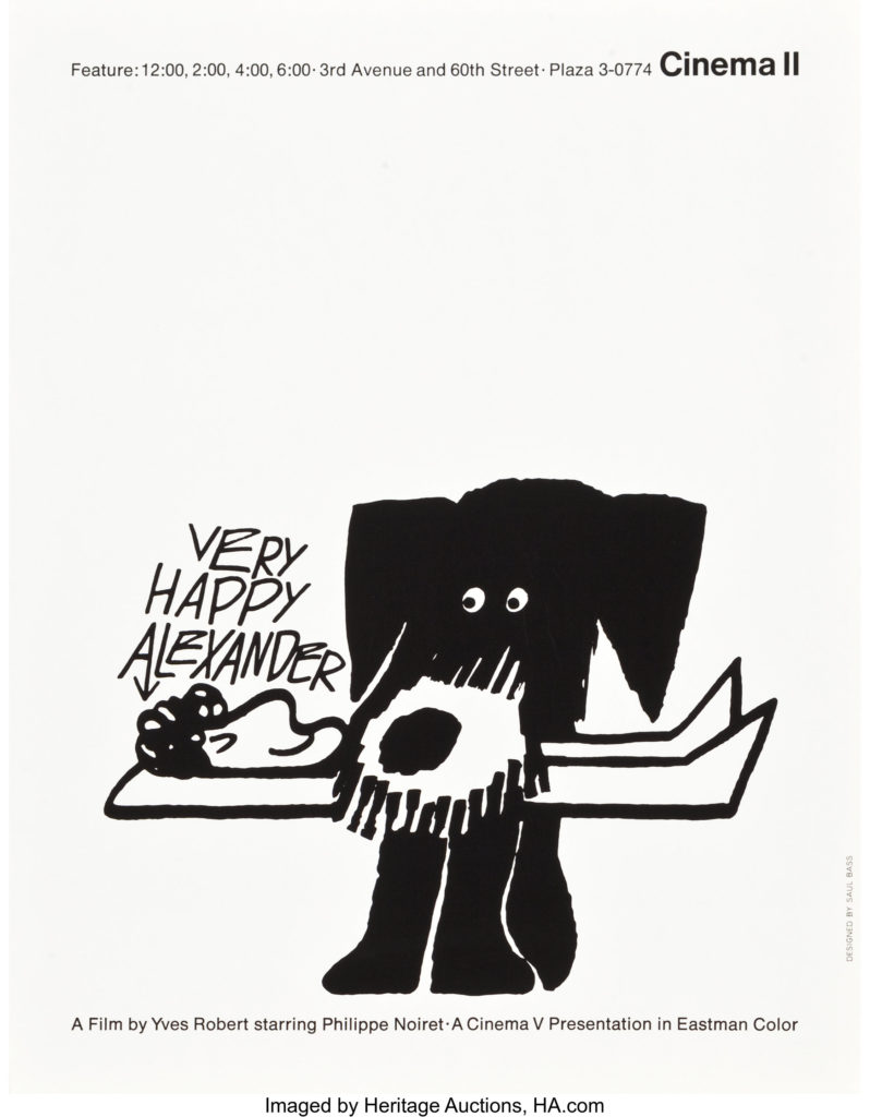 Very Happy Alexander (Art Krebs Silk Screen Studio, 1968). Saul Bass Silk Screen Poster