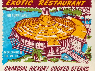 Steak Island - Austin's Most Exotic Restaurant - 600 East Riverside Drive, Austin TX Matchbook (from jericl cat via flickr)